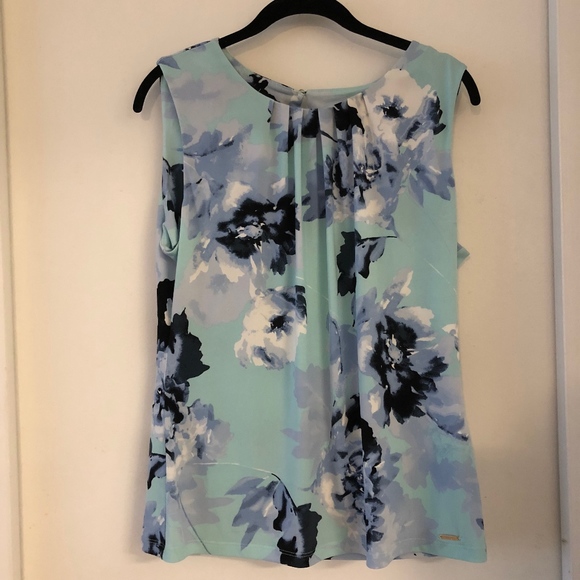 Calvin Klein Tops - Calvin Klein Jersey Knit Top Blue Floral